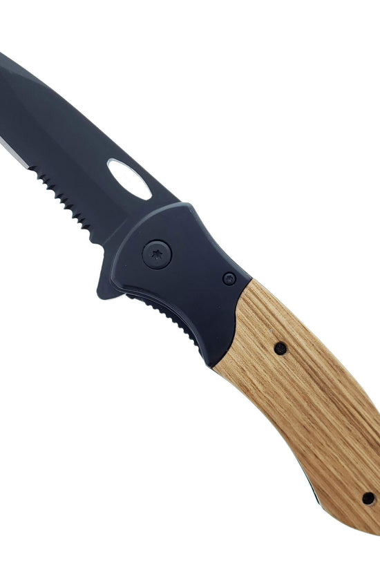 Wood Handle Spring Assisted Pocket Knives