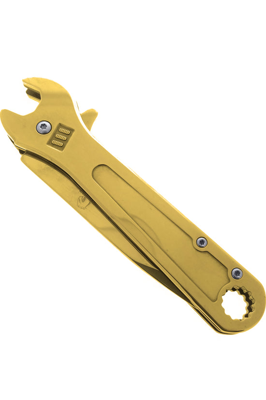 Falcon Spring Assisted Pocket Knife with Durable Metal Handle and Wrench Design