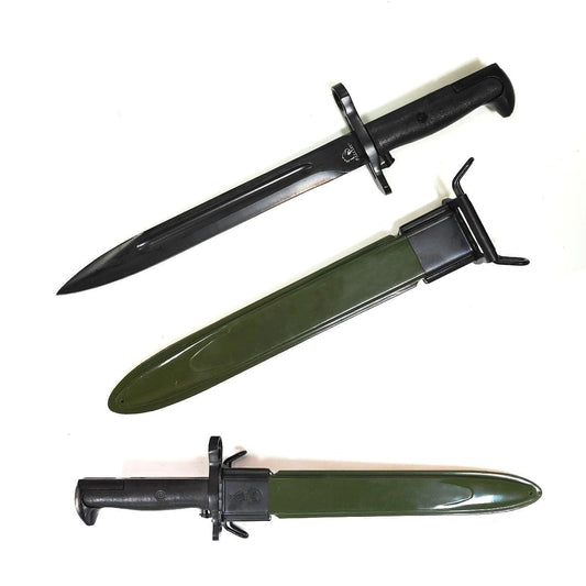 Guild Arms WWII M1942 Style Bayonet with Black Blade and Green Sheath for Collectors