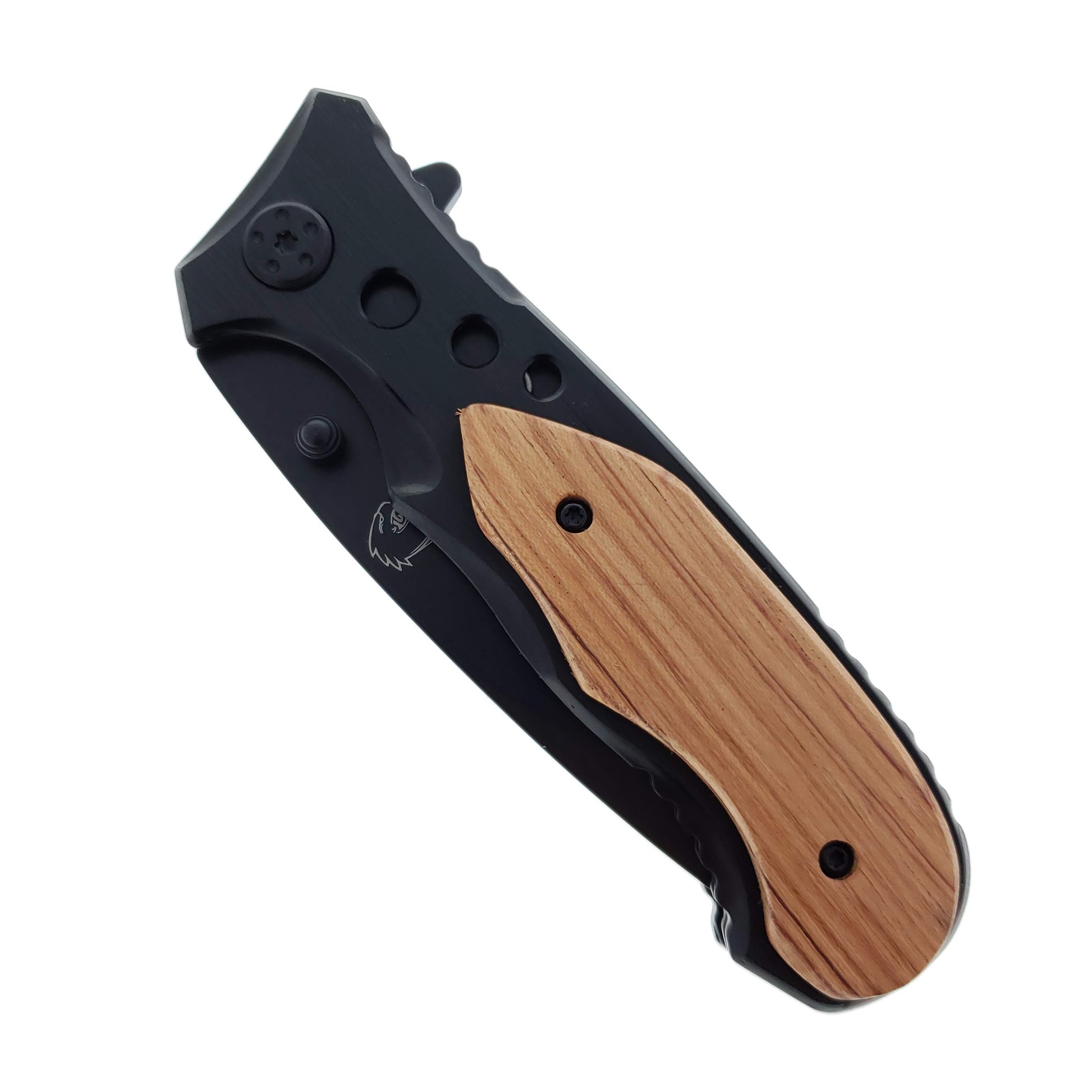 Falcon 8" Overall Spring Assisted Knife w/ Belt Clip Black