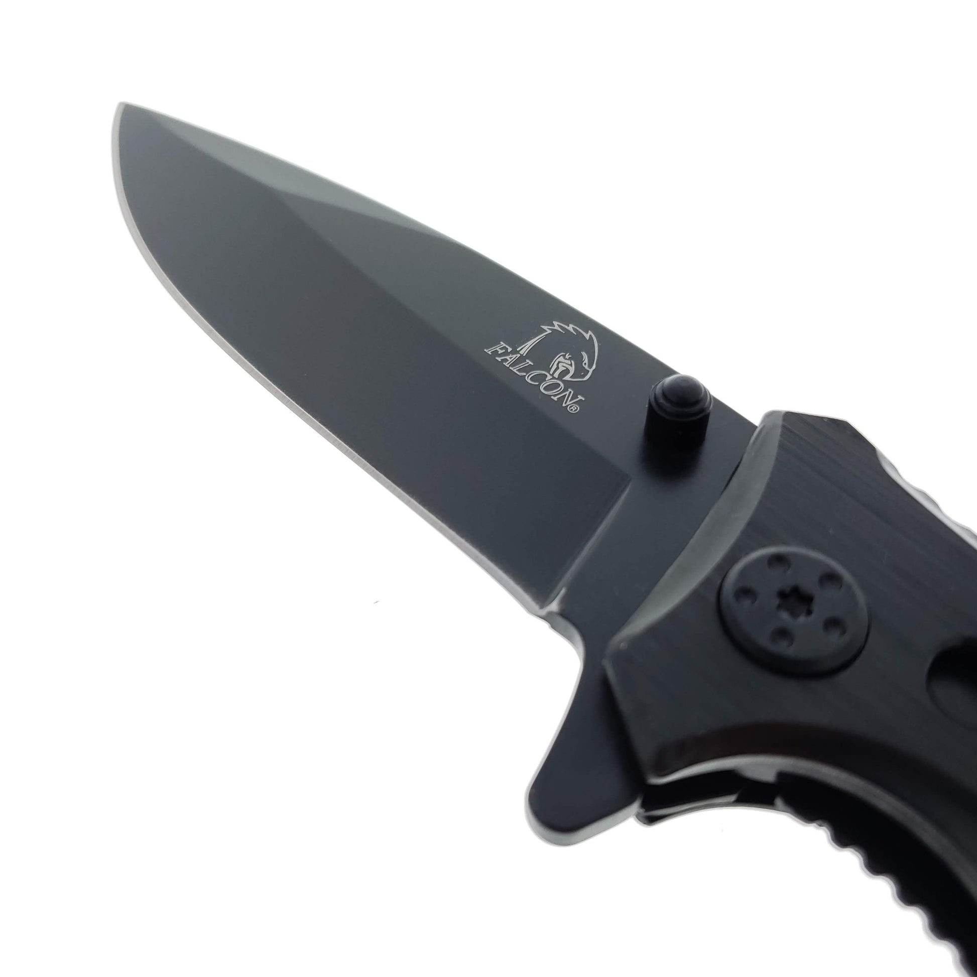 Falcon 8" Overall Spring Assisted Knife w/ Belt Clip Black