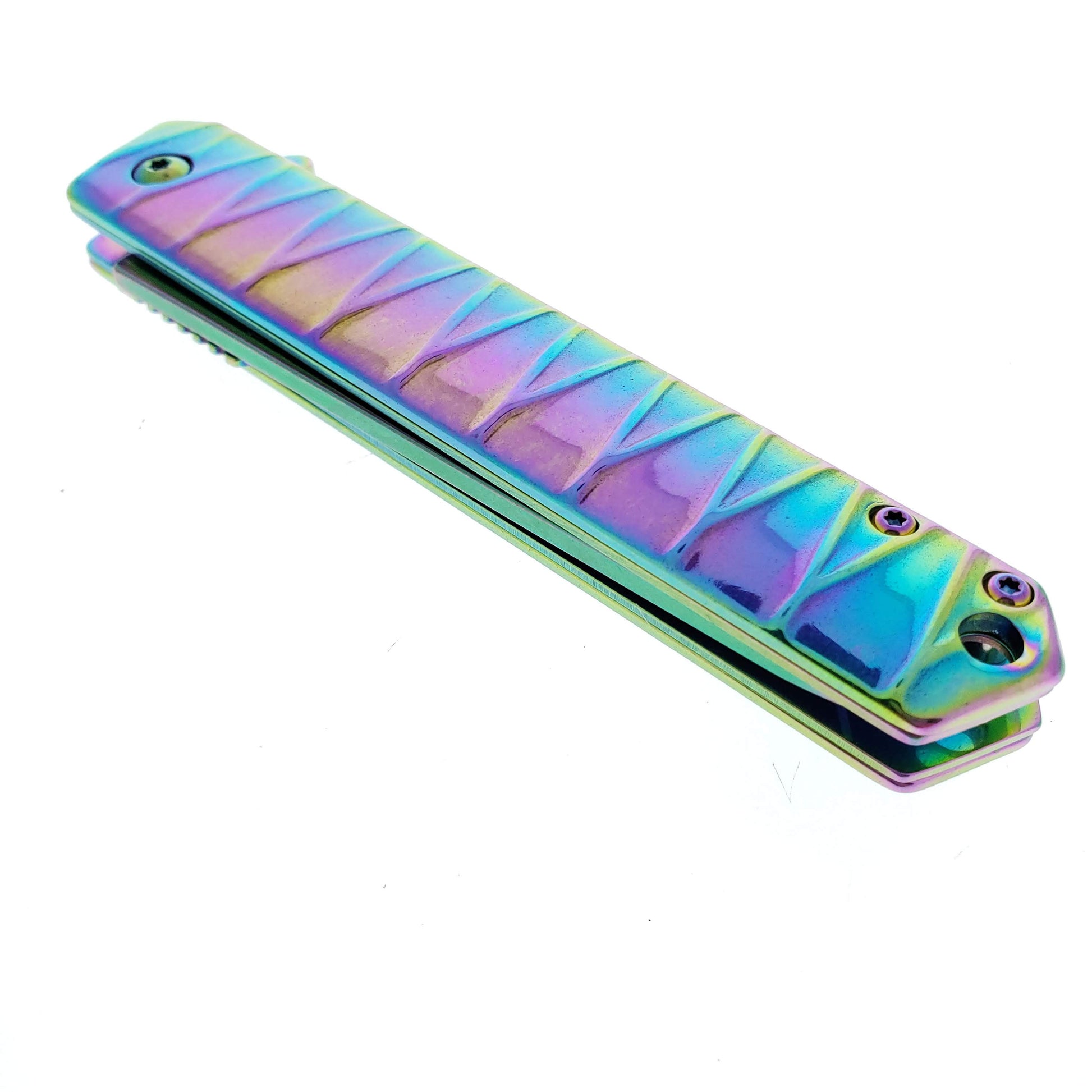 Falcon 7.75" Rainbow Tanto Blade Folding Knife