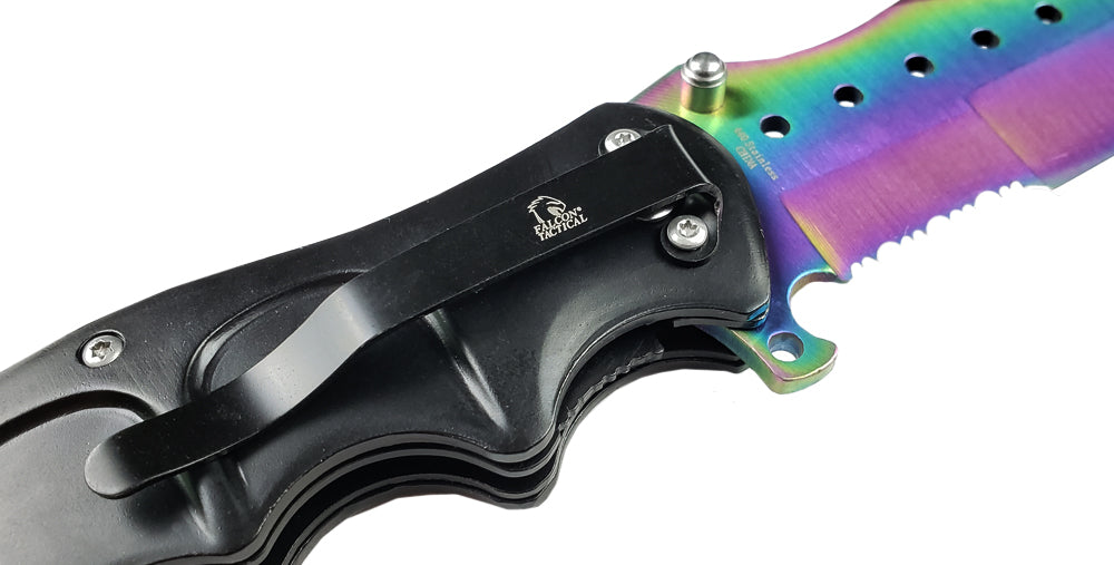 Falcon 8" Overall Rainbow Coating Metal Knife