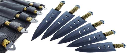 Falcon 6 PC 6" Overall Arrow Head Throwing Knife Set