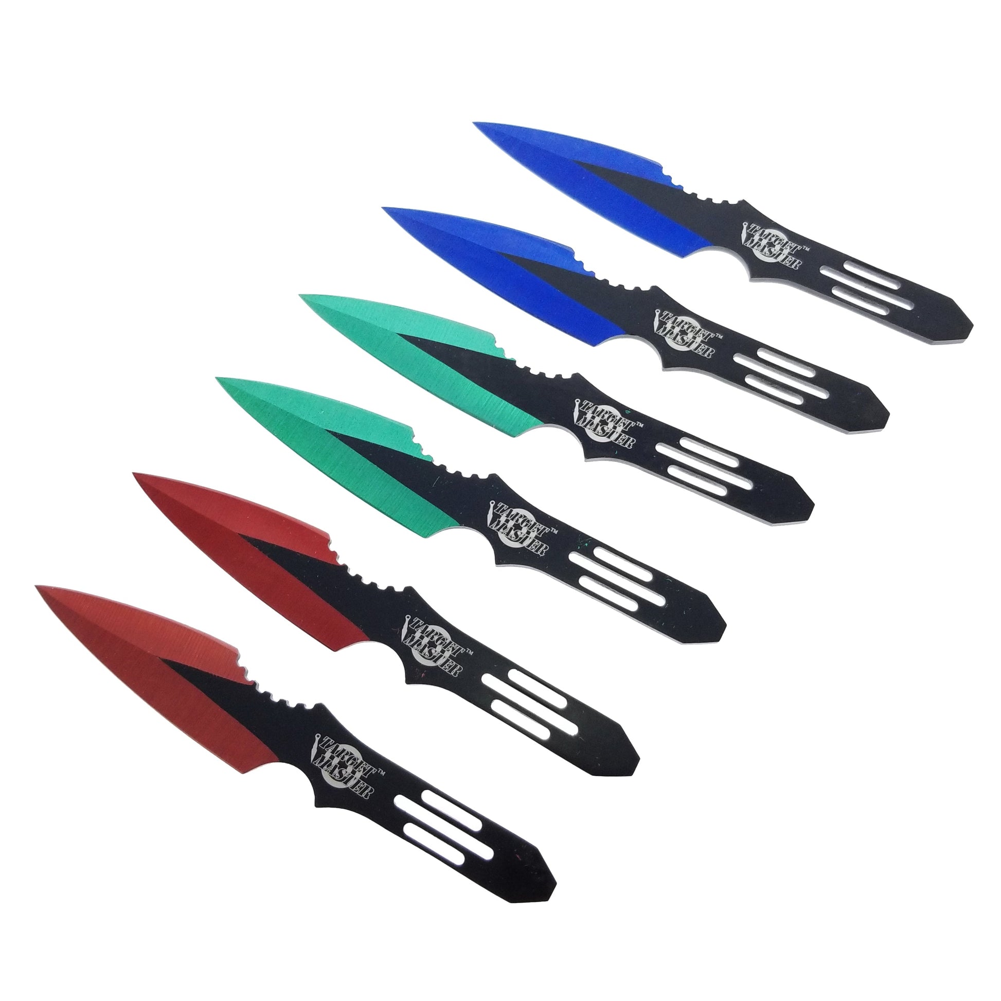 Target Master 5.5" Overall 6 PC Multi Color Throwing knife Set