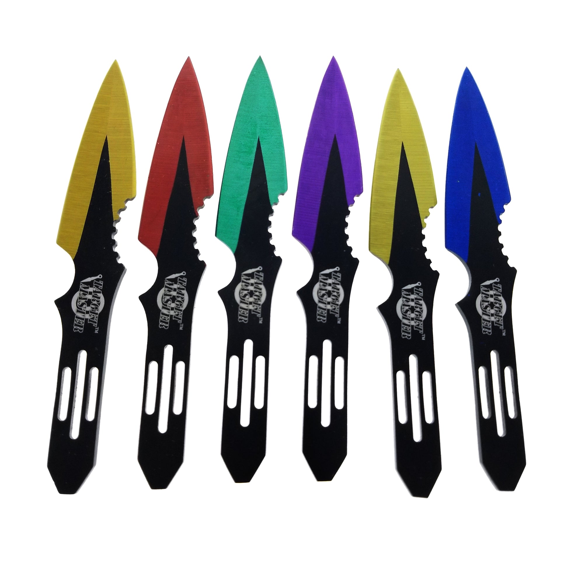 Target Master 5.5" Overall 6 PC Multi Color Throwing knife Set