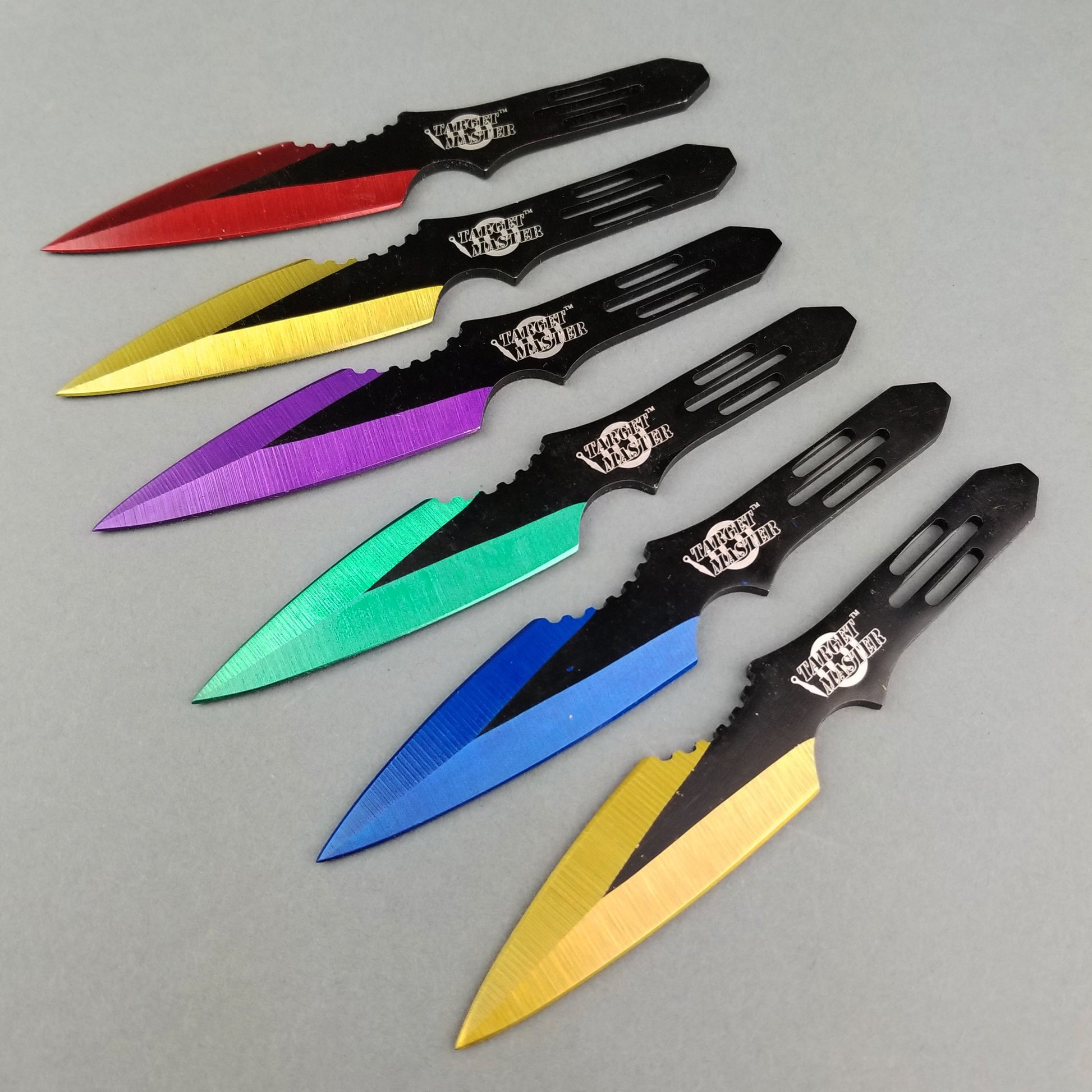 Target Master 5.5" Overall 6 PC Multi Color Throwing knife Set