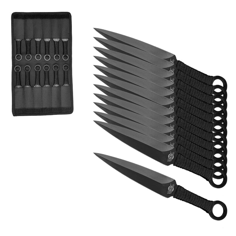 Target Master 12 Pcs Black Throwing Knife