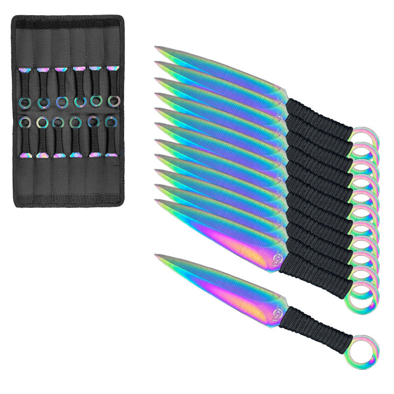 Target Master 8 1/2" Ninja Kunai 12 PCS Rainbow Set