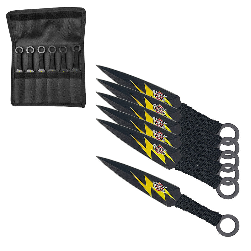 6 Piece Set, 6 1/2" Ninja Kunai with Sheath