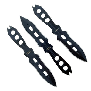 Target Master 3 PC Black Throwing Knife Set w/ Sheath