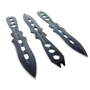 Target Master 3 PC Black Throwing Knife Set w/ Sheath