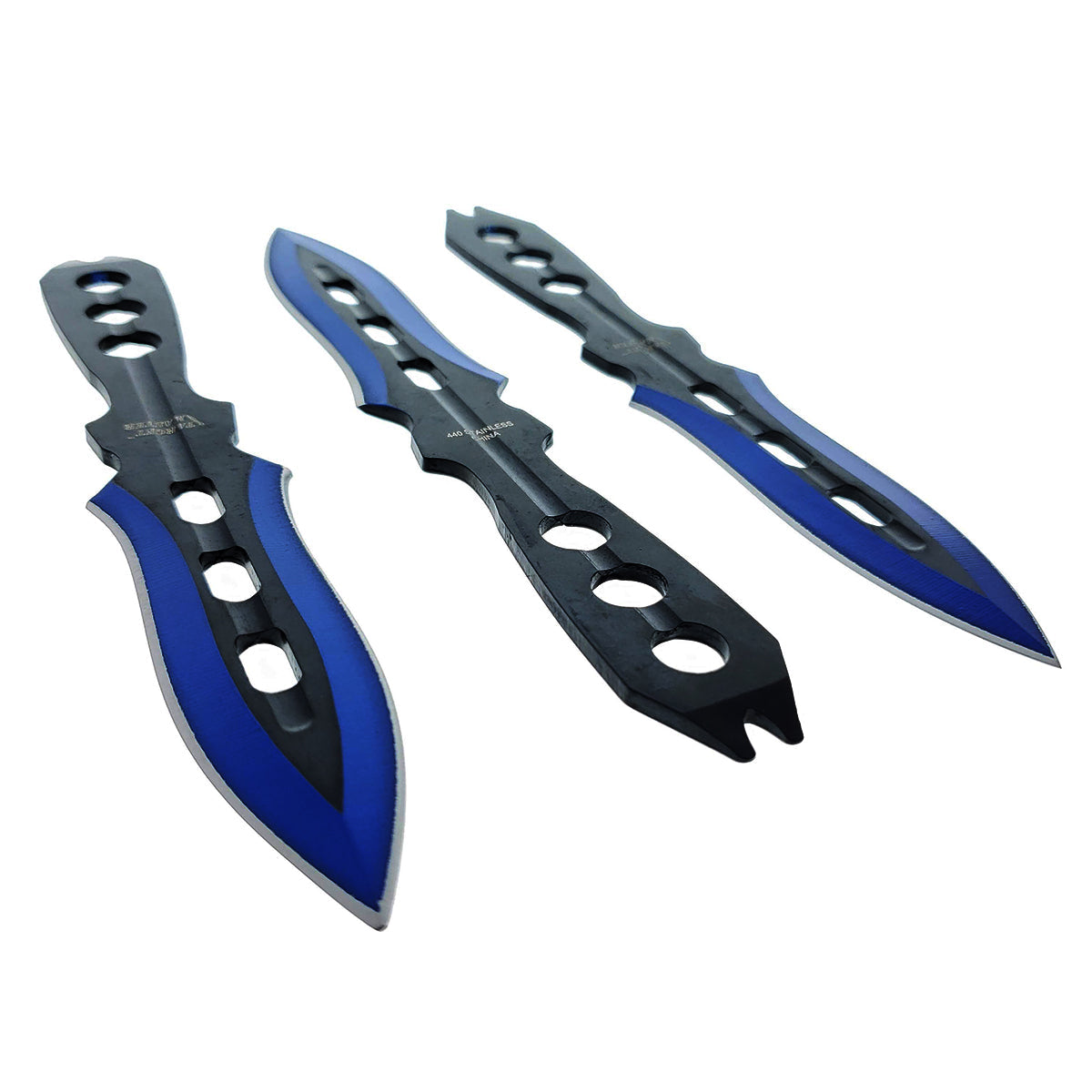 Target Master 3 PC Blue Throwing Knife Set w/ Sheath