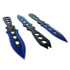 Target Master 3 PC Blue Throwing Knife Set w/ Sheath