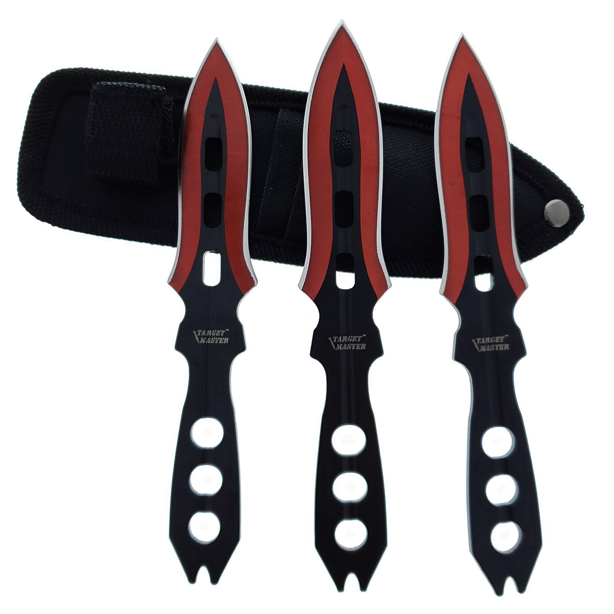 Target Master 3 PC Red Throwing Knife Set w/ Sheath