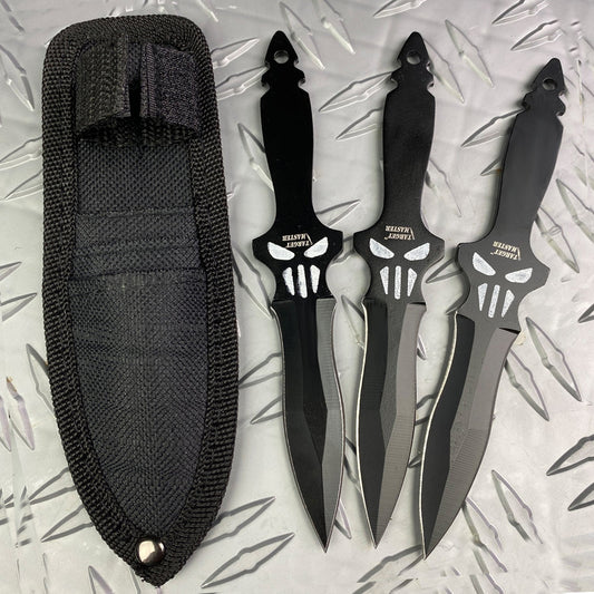 Target Master 8" Black 3 Pcs Throwing knife Set