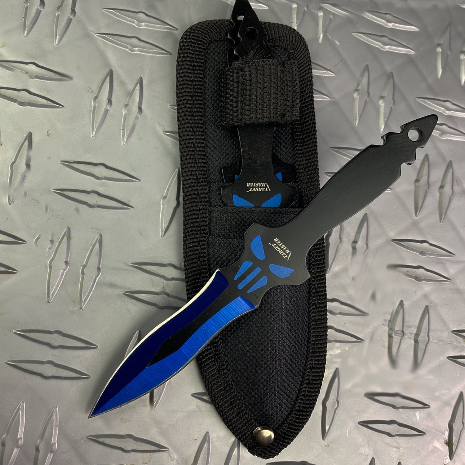 Target Master 8" Blue 3 Pcs Throwing knife Set