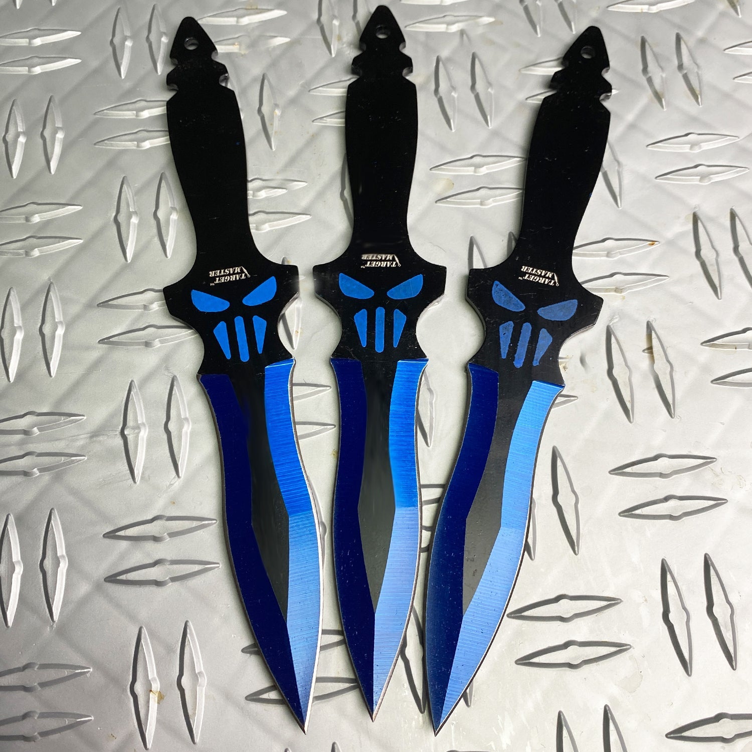 Target Master 8" Blue 3 Pcs Throwing knife Set