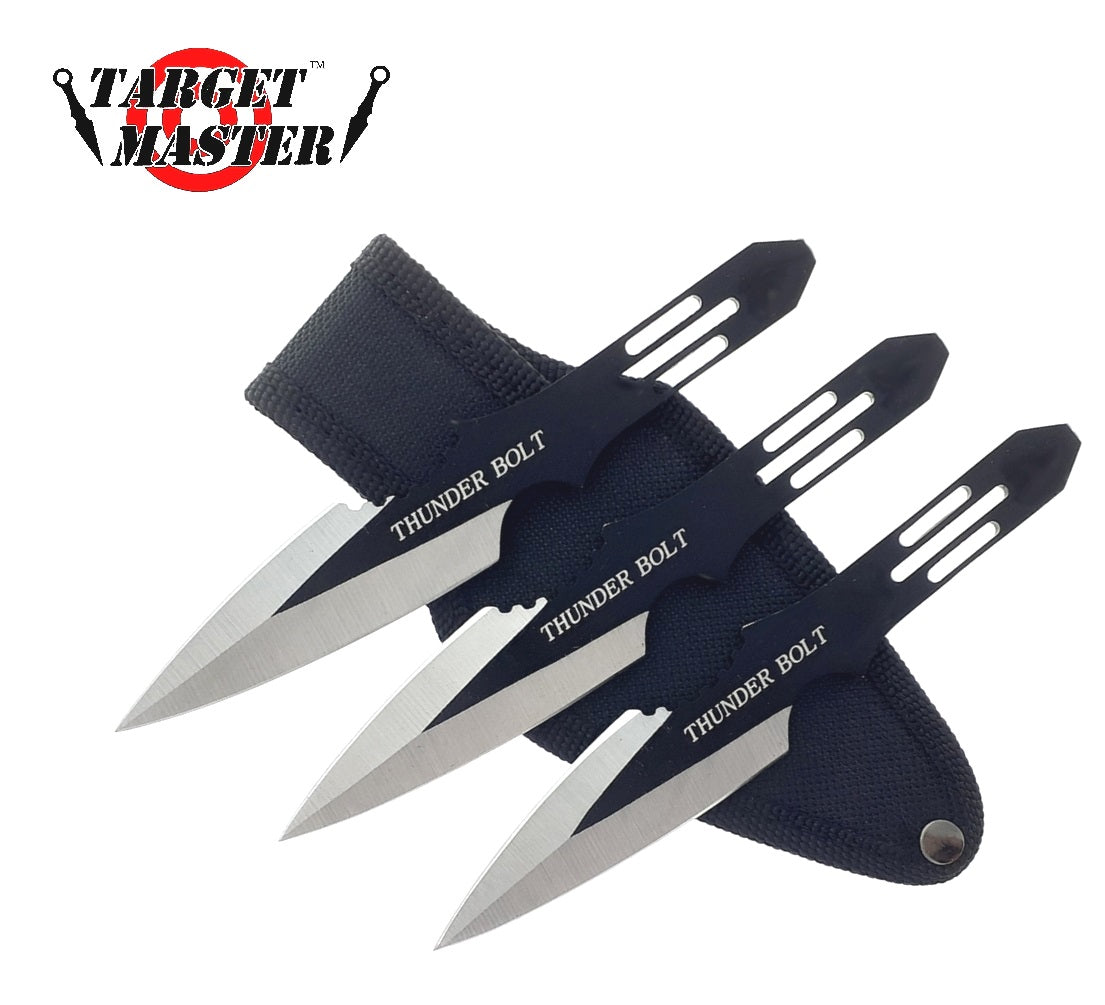 5.5", 3 Pcs Throwing Knives Black Set