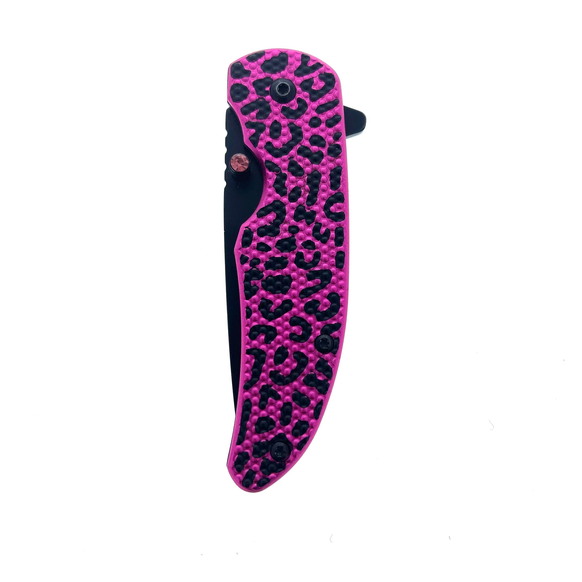 Falcon 7" Spring Assisted Knife Pink Cheetah handle