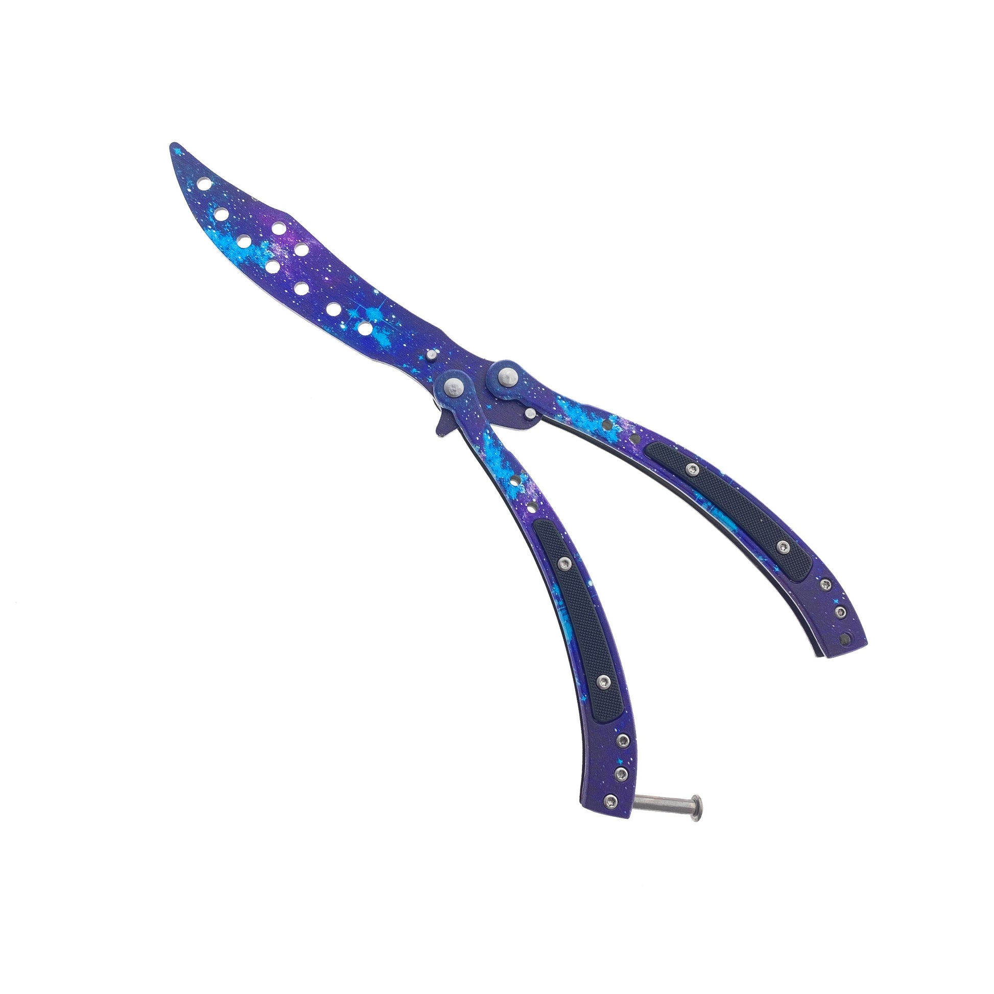 9 1/4" overall, Galaxy Pattern Blade Practice Butterfly Knife