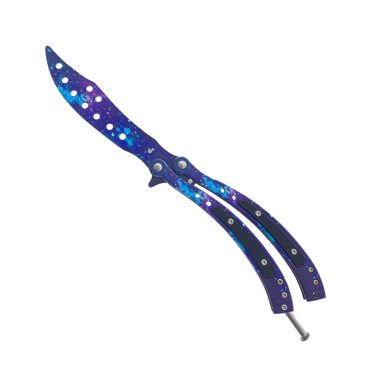 9 1/4" overall, Galaxy Pattern Blade Practice Butterfly Knife