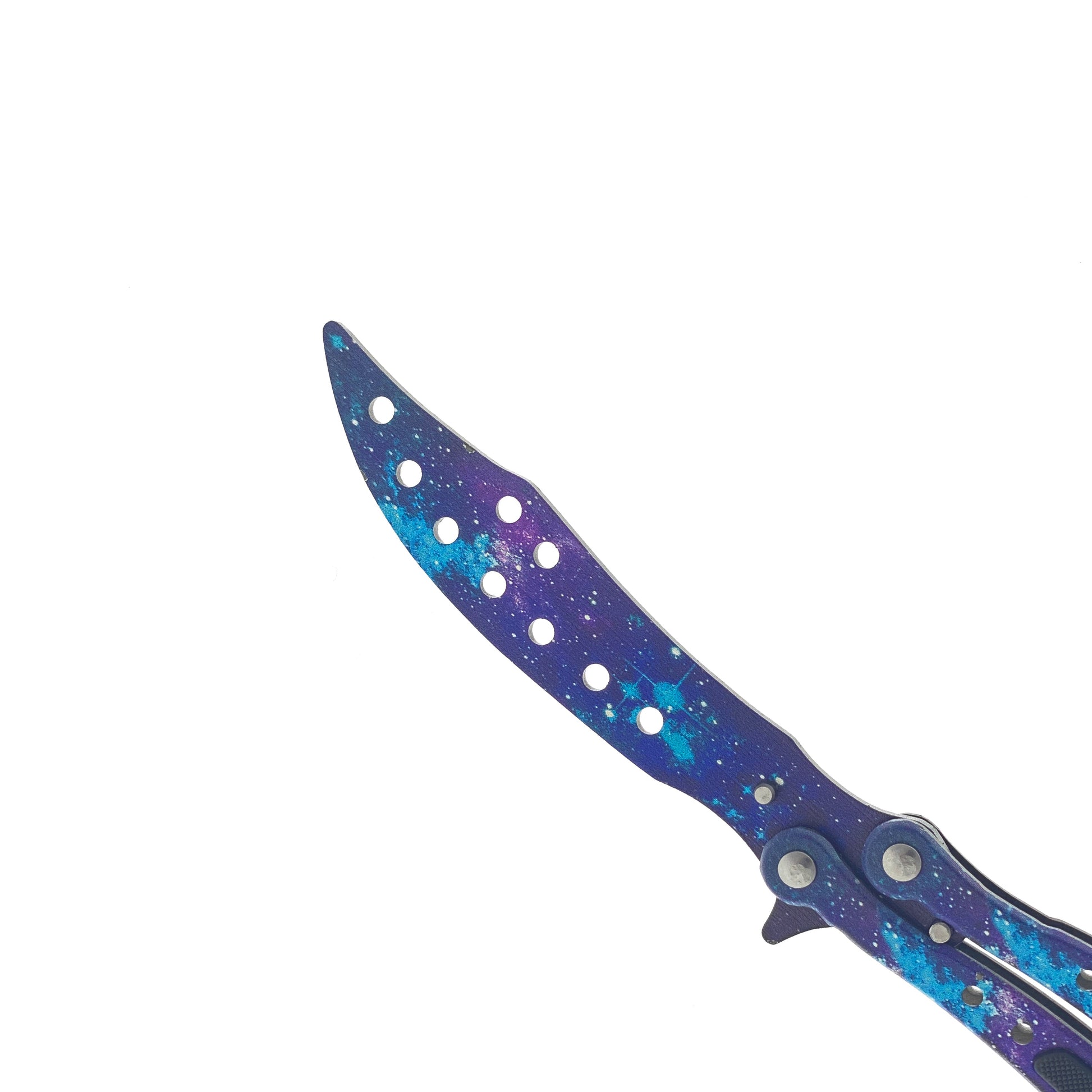 9 1/4" overall, Galaxy Pattern Blade Practice Butterfly Knife