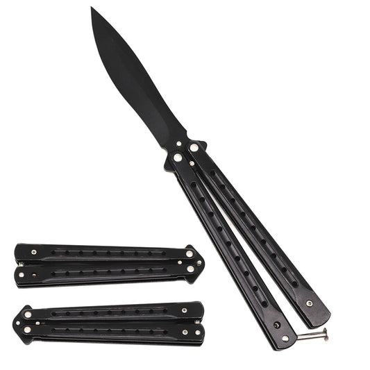 9.25" Black Training Butterfly Knife