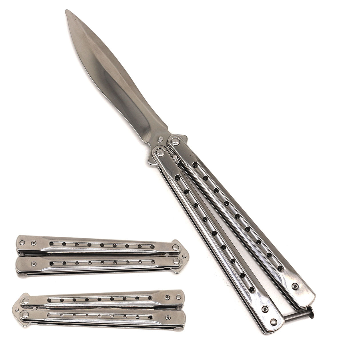 9.25" Chrome Training Butterfly Knife