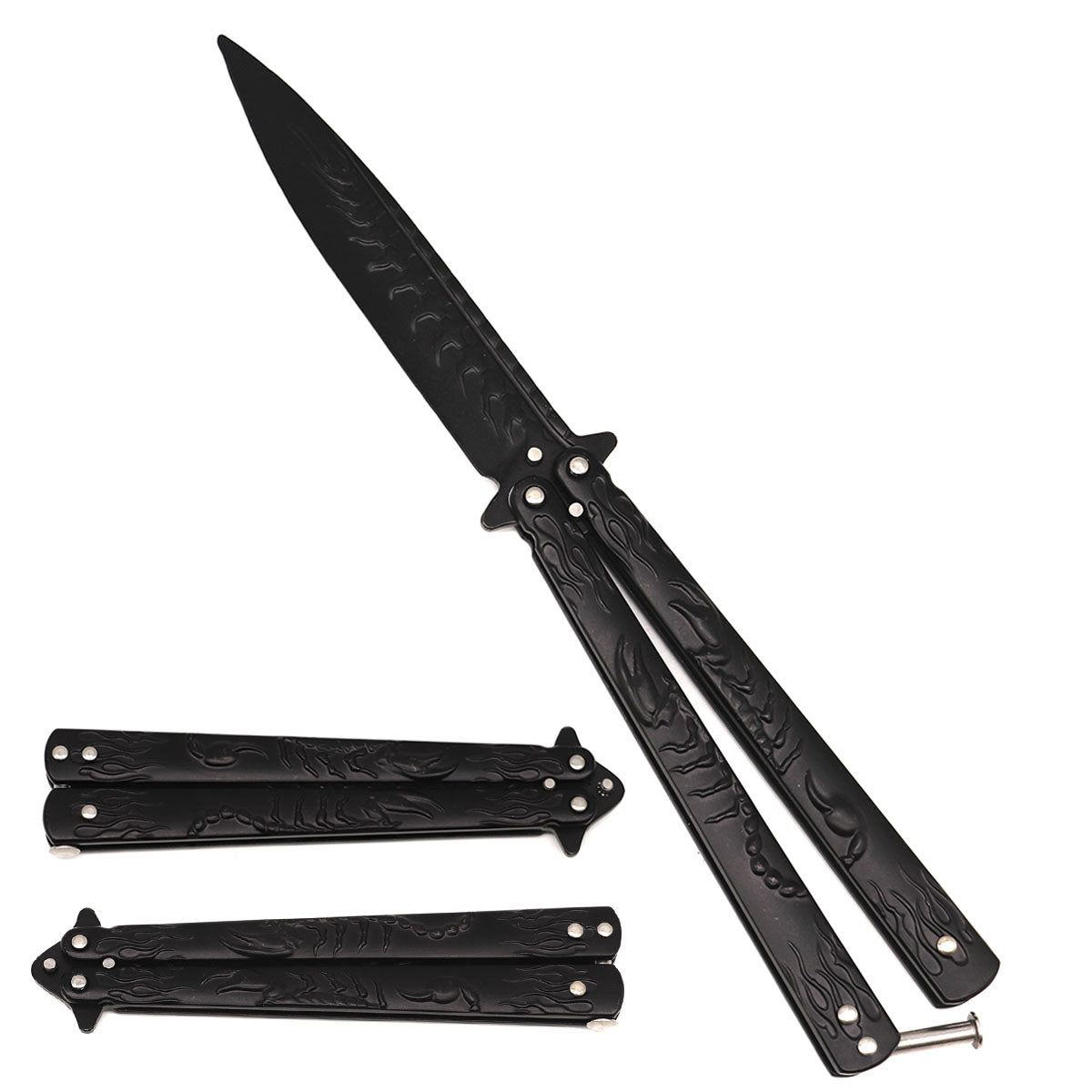 9.5" Black Scorpion Training Butterfly Knife