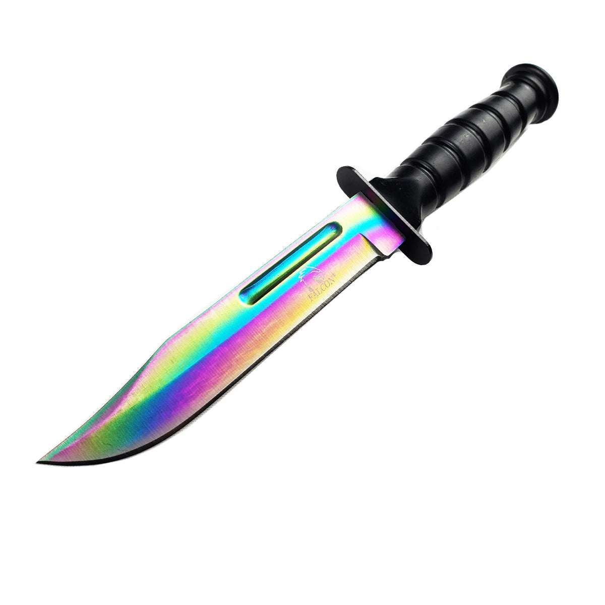 Falcon 7.5" Tactical Knives W/ Rainbow Coating Blade