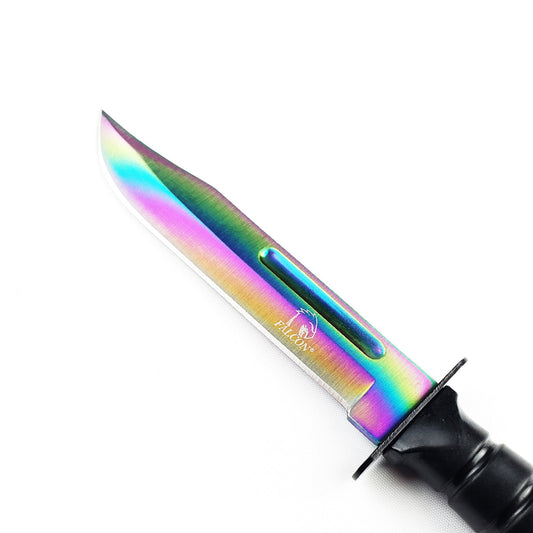 Falcon 7.5" Tactical Knives W/ Rainbow Coating Blade