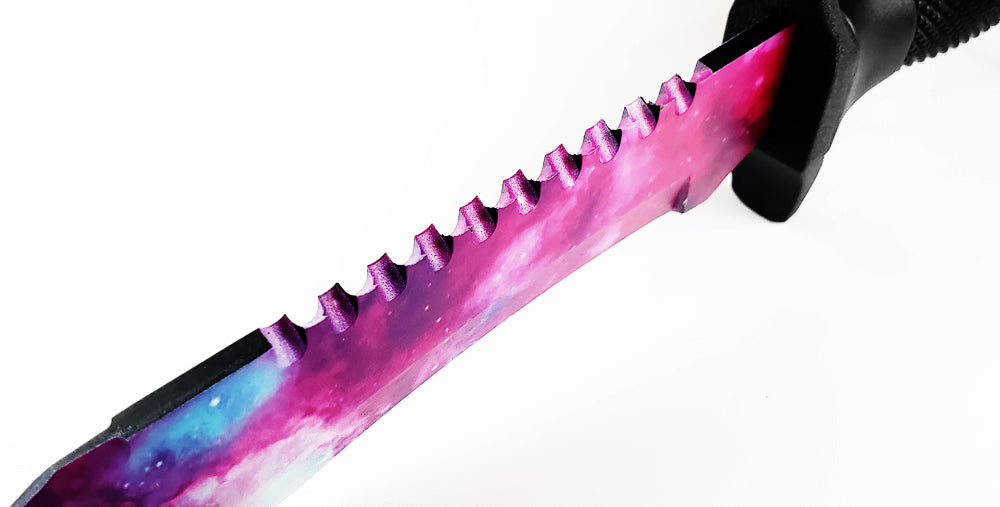 12" Tactical Knife With Galaxy Purple Blade