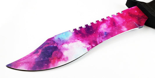 12" Tactical Knife With Galaxy Purple Blade