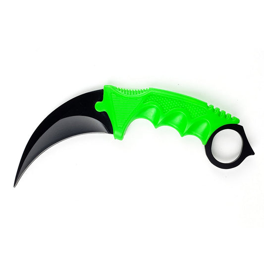 Falcon 7 1/2"Black & Green Handle Necklace Knife (Karambit)