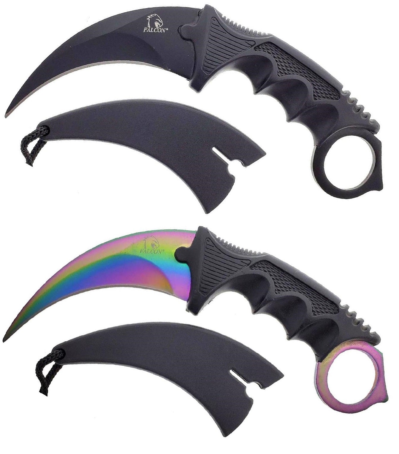 Falcon 7 1/2" Rainbow Necklace Knife (Karambit)