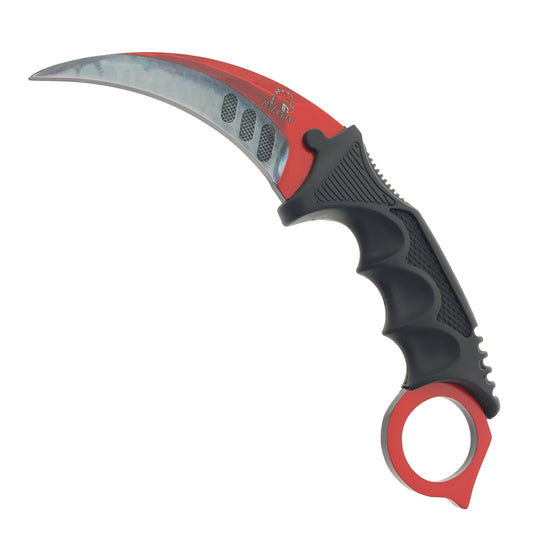 Falcon 3 PCS Red & Gray Set. Tactical Knives & Karambit