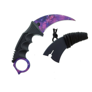 Falcon 3 PCS Purple Galaxy Set. Tactical Knives & Karambit