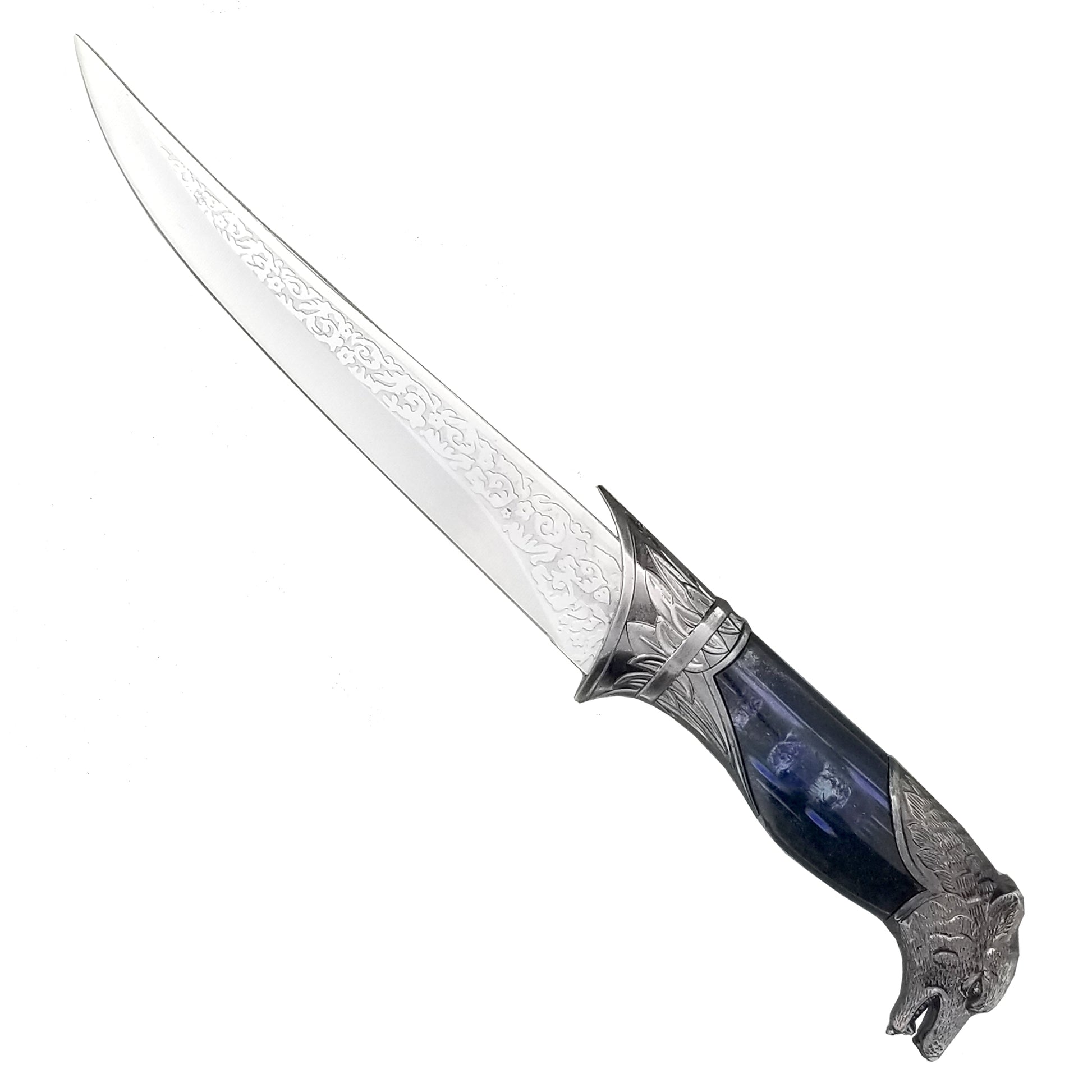 13 1/2" Fantasy Dagger with blue scabbard