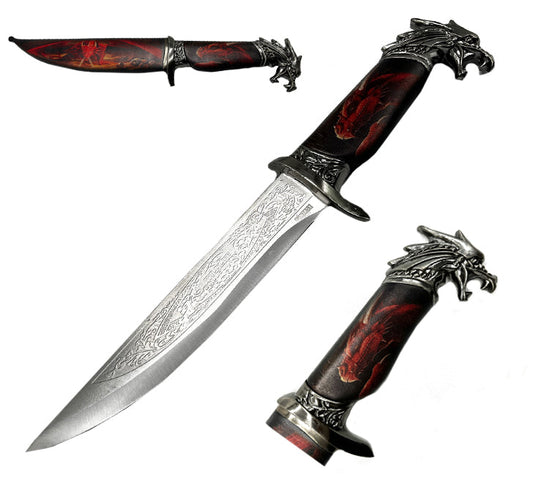 13 1/2" Dragon Fantasy Dagger with scabbard