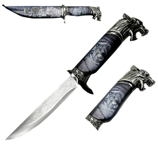 13 1/2" Wolf Fantasy Dagger with scabbard