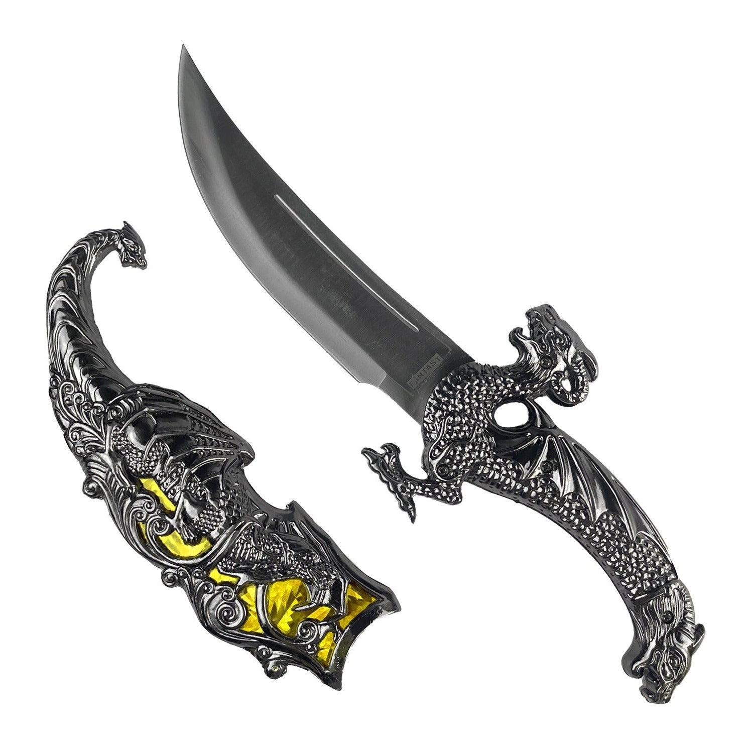 15" Blade Fantasy Dragon Dagger Gold Fitting