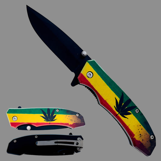 Falcon Knives for Sale - Marijuana Spring Assisted Pocket Knife