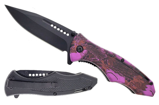 7.75" Overall Purple Spring Assisted Knife