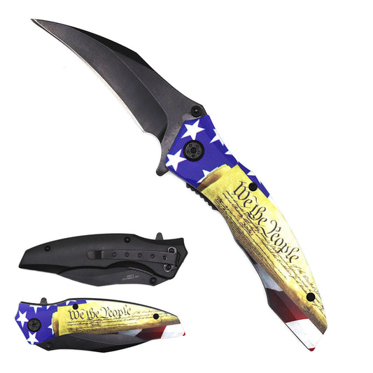 7.75" Spring Assisted Knife We the People Design