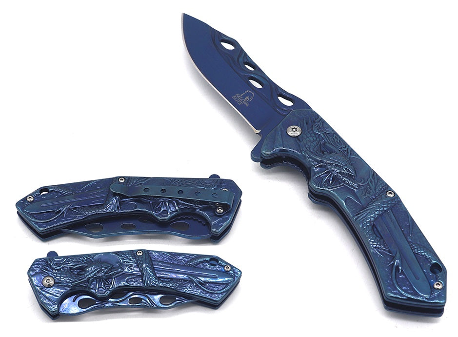 Falcon Blue Blade Spring Assisted Knife