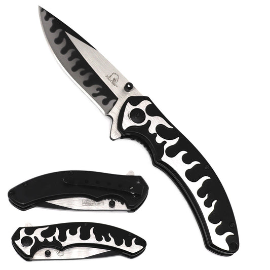 Falcon 8" Black Stainless Blade Spring Assisted Knife