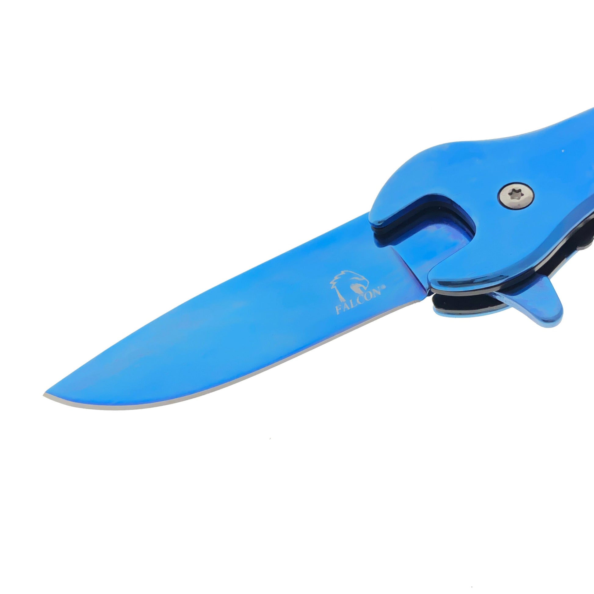 Falcon 7.75" Blue Spring Assisted Knife with 12 mm Wrench Function