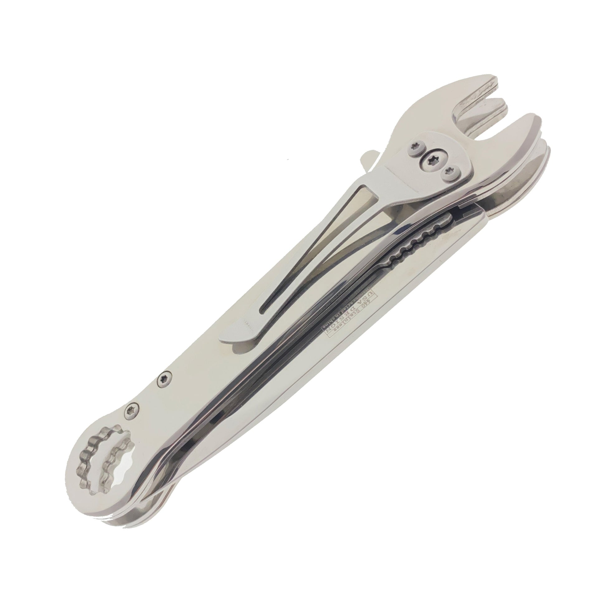 Falcon 7.75" Chrome Spring Assisted Knife with 12 mm Wrench Function