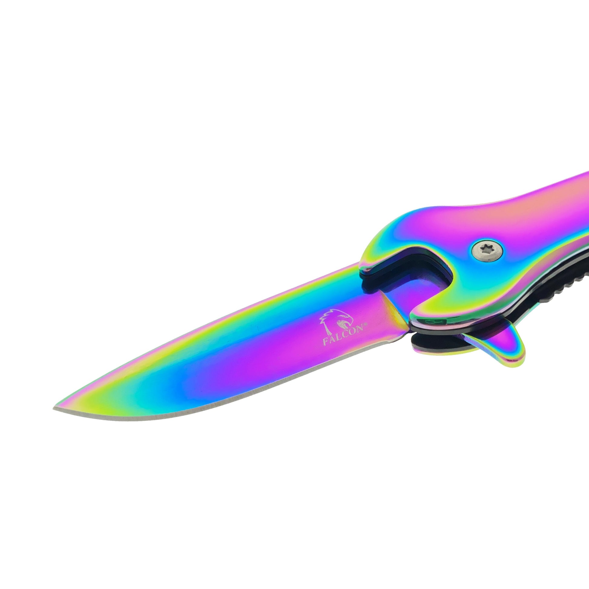 Falcon 7.75" Rainbow Spring Assisted Knife with 12 mm Wrench Function